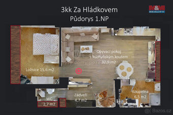 Prodej mezonetového bytu 3+kk v Praze, ul. Za Hládkovem - 20