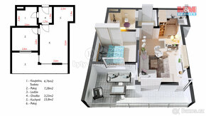 Prodej bytu 2+kk, 57 m², Praha 9, Lodžie, Parkovací stání - 20
