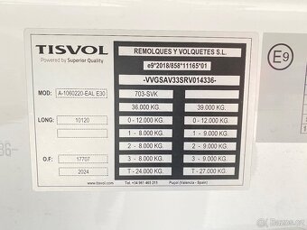 Sklápěcí návěs Tisvol Ceres 57 m3 (5900kg) Možnost pronájmu - 20