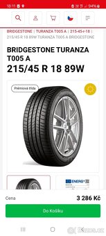 Letní sada Alu kol R18 Mazda 3 215/45 s novými pneu - 20