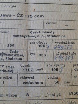Jawa cz 175 356 s TP 1957 - 20