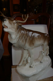 Hezký, starý ,veliký keramický jelen-Royal Dux-1918-1938 - 20