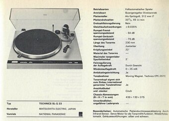 automatický gramofon Technics sl-q 33 made in Japan - 20