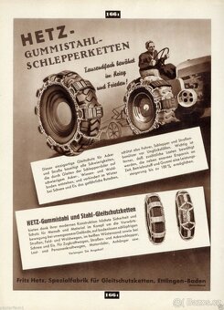 Gumovo-ocelové řetězy Hetz na traktory kolem roku 1940 - 20