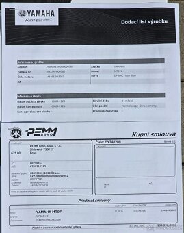 Yamaha MT-07, původ ČR, záruka do 9/2026,doplňky za 25.000Kč - 20