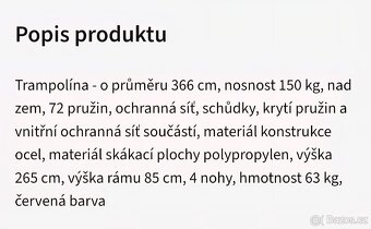 NOVÁ TRAMPOLÍNA STORMRED PRO 366CM PC 6700,- - 20