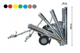 Multifunkční skládací přívěs - složený 38 cm, 185x118x30 cm - 20