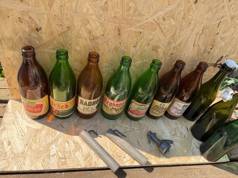 Starožitné značené lahve pivo , mléko - 20