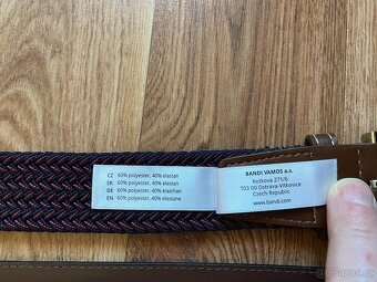 Nový dárkový set opasků BANDI - hnědý kožený, vínový pružný - 20