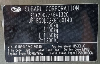 Subaru Outback 2.5i 2020 AWD AUT 129 kw Winter Packet Tažné - 20