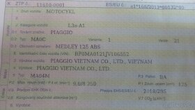 Piaggio Medley 125 ABS, koupeno CZ, STK 4/2029 - 20