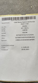 Cube Stereo Hybrid 120 Pro 625 Wh  Bosch Gen.4 rám L 20" - 20