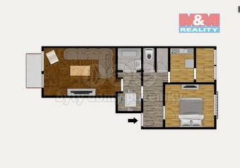 Prodej bytu 2+1, 65 m², Praha, ul. Patočkova - 20