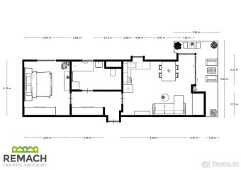 Pronájem, byt 2+kk + parkovací stání, 52 m2, Uherské Hradišt - 20