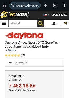 42 DAYTONA Sport Arrow GTX Kožené boty na motorku - 20