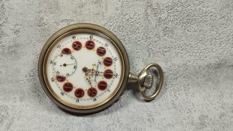Velké 66 mm, 202 g těžké staré železniční hodinky s lokomoti - 20