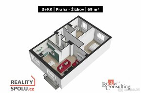 Prodej, byty/3+kk, 69 m2, Pod lipami 2566/23, Žižkov, 13000  - 20