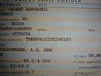 Škoda Octavia 1.9 TDI, 66 kW, AGR, r.v. 2000 - 20