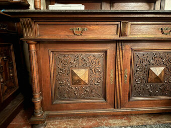 Starožitný nábytek kompletní souprava neorenesance - 20