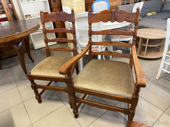 set dubového rozkl.stolu a čtyř židlí - 20
