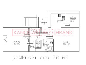 Pronájem podkrovního bytu,78 m2,Hluk - 20