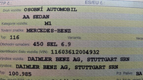 MERCEDES W116 450SEL 6,9L r.v. 1978 - 20