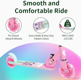 Nová dětská LED koloběžka scooter (116) - 20