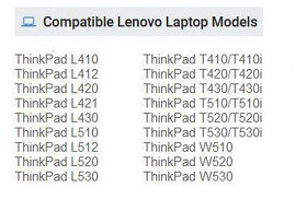 baterie (70++ ext.) do notebooků Lenovo ThinkPad (1.5hod) - 2