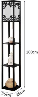 Nová stojací lampa s policemi (160 cm) - 2