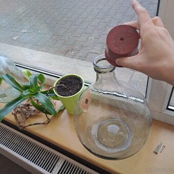 skleněný demižon s gumovým víčkem, 10 l - 2