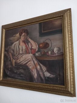 Obraz olej na platně akad.Malíř Hans Wache 1919. - 2