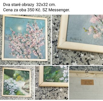 Staré obrazy po slevě.Ceny a rozměry viz fota. - 2