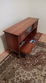 Hrací skříň, gramo, rádio, Dual, Blaupunkt ve dřevě, 70.léta - 2
