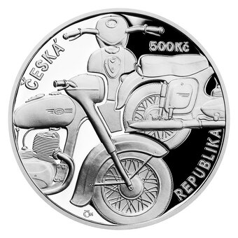 Stříbrná mince ČNB 500 Kč - Motocykl Jawa 250 PROOF (2022) - 2