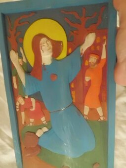 Staré malované Dřevořezby Svatých - RELIEFY - B. NOWICKY - 2