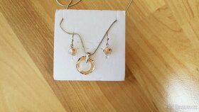 Stříbrný set šperků: náušnice, přívěsek a řetízek - 2
