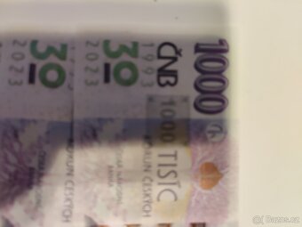 1000  R90 s přítiskem 30. výročí ČNB 7x - 2