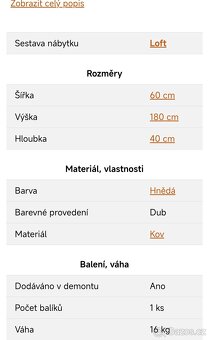 Pablo R5 regál dub/tmavě hnědá - 2