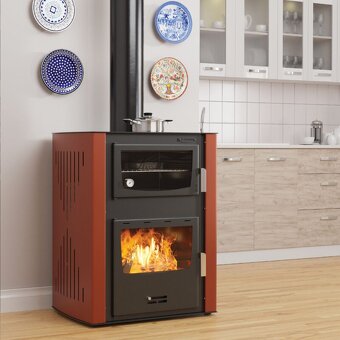 Krbová kamna teplovodní s troubou 25 - 30Kw - 2