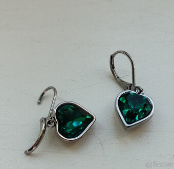 krásné náušnice se smaragdovým zirkonem - 2