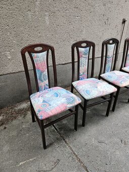 Židle jídelní masivní 4 ks - vysoké opěradlo - 2