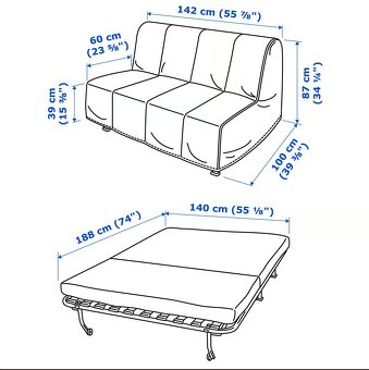 2místná rozkládací pohovka, IKEA LYCKSELE - 2