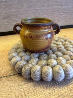 Kameninový obal na květináč Mustard/Brown 7,5 cm - 2