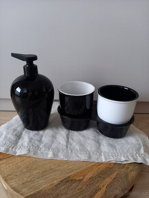 IKEA koupelnový set - dávkovač na mýdlo + kelímky - 2