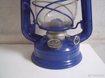 Petrolejová lampa MEVA, modrá. TOP-stav - 2
