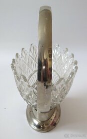 Skleněná mísa s kovovým podnosem - 2