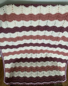 Háčkovaná dečka pro miminka do kočárku, doprava zdarma - 2