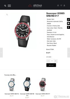 Titoni, model Seascoper Diver, originál hodinky, NOVÉ - 2