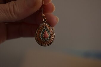 Boho náušnice, orient, visací - 2