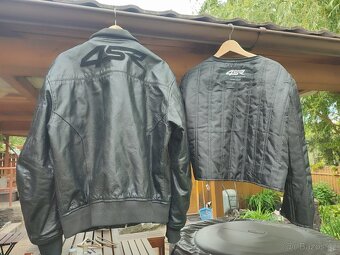 Kožená dvoudílná moto bunda zn.4SR vel.56 + chránič. - 2